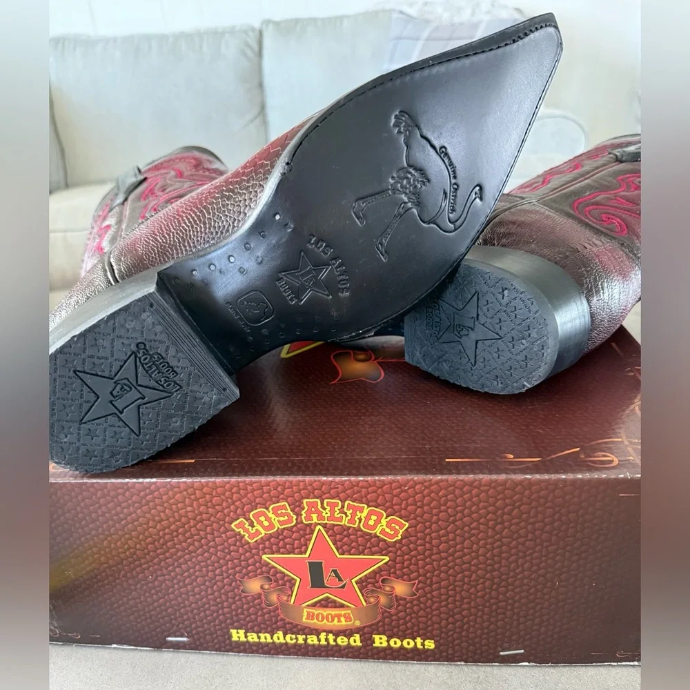 NWT/NIB Men's Leather Cowboy Boots size 9.5 wide. - Picture 10 of 13